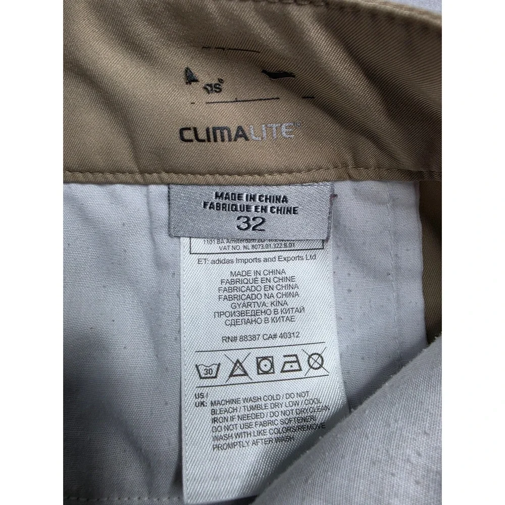 Adidas‎ Climalite Golf Shorts Men's 32 Brown Flat Front Performance Resort Wear